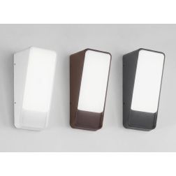 APPLIQUE DA ESTERNO IN ALLUMINIO 3 COLORI LED 14W LUCE 3000K IP65  DESIGN MODERNO