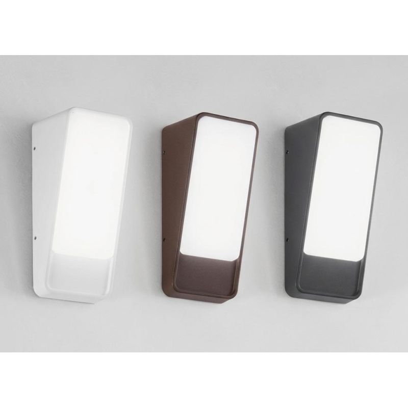 APPLIQUE DA ESTERNO IN ALLUMINIO 3 COLORI LED 14W LUCE 3000K IP65  DESIGN MODERNO