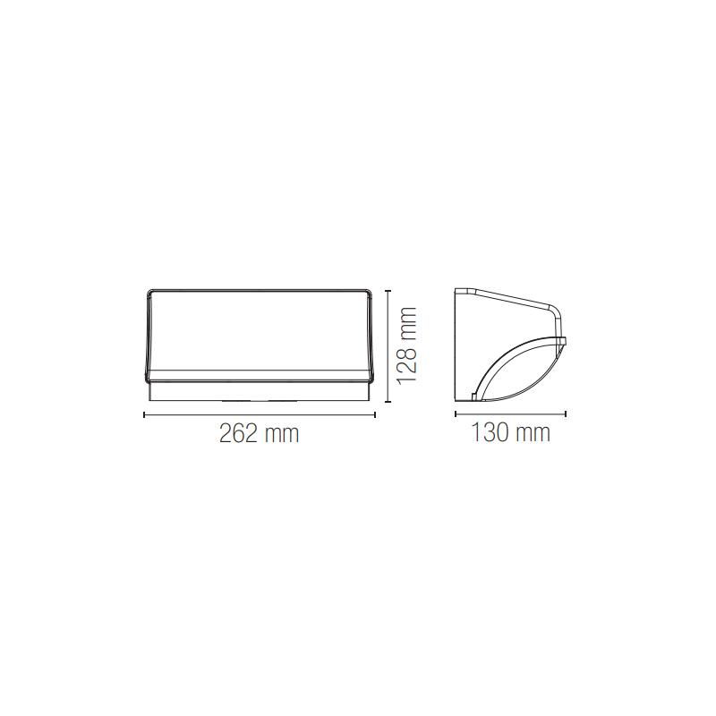 APPLIQUE DA ESTERNO IN POLICARBONATO BIANCO E ANTRACITE LED 30W LUCE 3000K-4000K IP65  DESIGN MODERNO