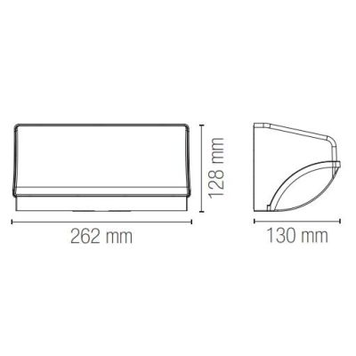 APPLIQUE DA ESTERNO IN POLICARBONATO BIANCO E ANTRACITE LED 30W LUCE 3000K-4000K IP65  DESIGN MODERNO