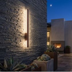 HERCULES APPLIQUE DA ESTERNO LUCE INDIRETTA LED 23W LUCE CCT 3000K-4000K IP65 ALLUMINIO CORTEN