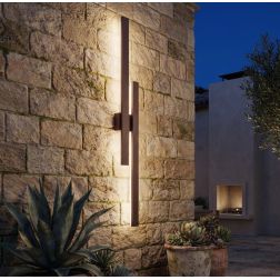 LAMPADA DA ESTERNO LUCE INDIRETTA LED 47W LUCE CCT 3000K-4000K IP65 ALLUMINIO CORTEN MODERNA