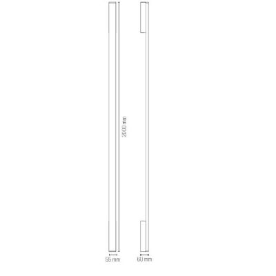 APPLIQUE LINEARE DA ESTERNO LUCE INDIRETTA LED 47W LUCE CCT 3000K-4000K IP65 ALLUMINIO CORTEN MODERNA