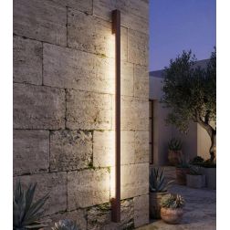 APPLIQUE LINEARE DA ESTERNO LUCE INDIRETTA LED 47W LUCE CCT 3000K-4000K IP65 ALLUMINIO CORTEN MODERNA