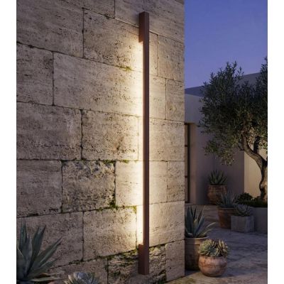 APPLIQUE LINEARE DA ESTERNO LUCE INDIRETTA LED 47W LUCE CCT 3000K-4000K IP65 ALLUMINIO CORTEN MODERNA
