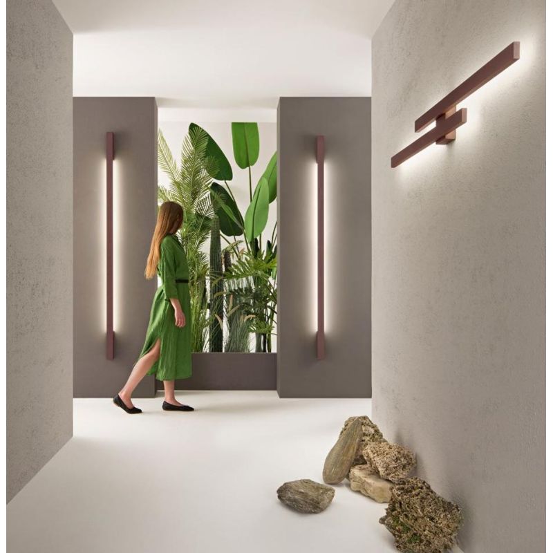 APPLIQUE LINEARE DA ESTERNO LUCE INDIRETTA LED 47W LUCE CCT 3000K-4000K IP65 ALLUMINIO CORTEN MODERNA