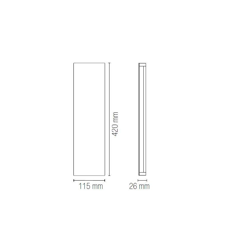 APPLIQUE DA ESTERNO LUCE LATERALE LED LUCE 4000K IP65 ALLUMINIO ANTRACITE 2 MISURE MODERNA
