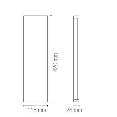 APPLIQUE DA ESTERNO LUCE LATERALE LED LUCE 4000K IP65 ALLUMINIO ANTRACITE 2 MISURE MODERNA