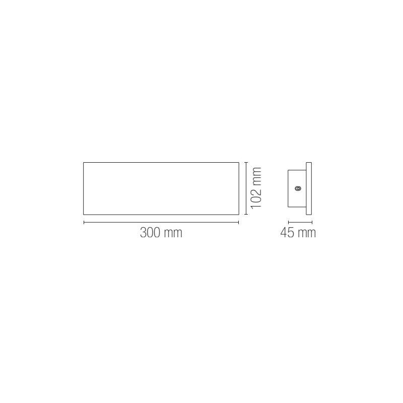 PARKER APPLIQUE DA ESTERNO IN CEMENTO GRIGIO 2 MISURE LED LUCE CCT 3000K-4000K IP65 DESIGN MODERNO