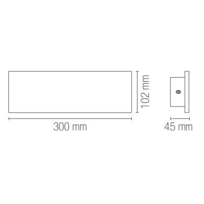 PARKER APPLIQUE DA ESTERNO IN CEMENTO GRIGIO 2 MISURE LED LUCE CCT 3000K-4000K IP65 DESIGN MODERNO