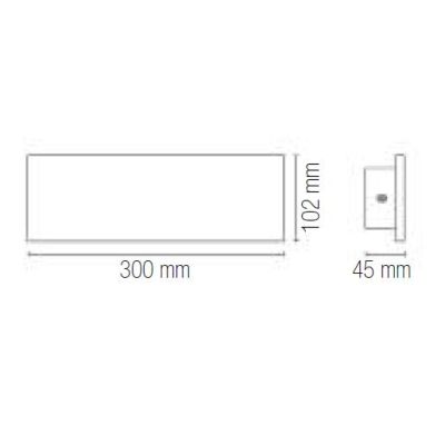 APPLIQUE DA ESTERNO IN CEMENTO BIANCO 4 MISURE LED LUCE CCT 3000K-4000K IP65 DESIGN MODERNO