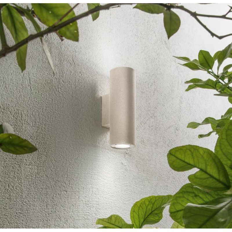PORTLAND APPLIQUE CILINDRO DA ESTERNO IN CEMENTO IP65 BIEMISSIONE LAMPADINE ATTACCO GU10 MODERNA
