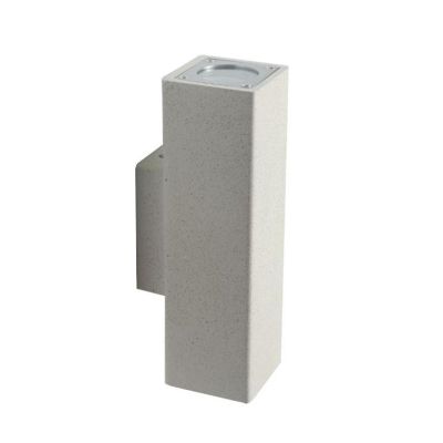 APPLIQUE SQUADRATA DA ESTERNO IN CEMENTO IP65 BIEMISSIONE LAMPADINE ATTACCO GU10 MODERNA