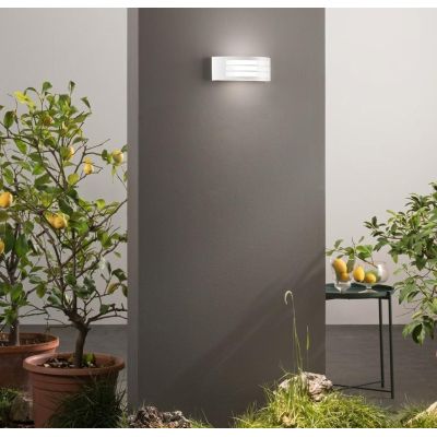 APPLIQUE DA ESTERNO CON GRIGLIA IP44 BIANCO,NERO E NICHEL LAMPADINA ATTACCO E27 DESIGN MODERNO