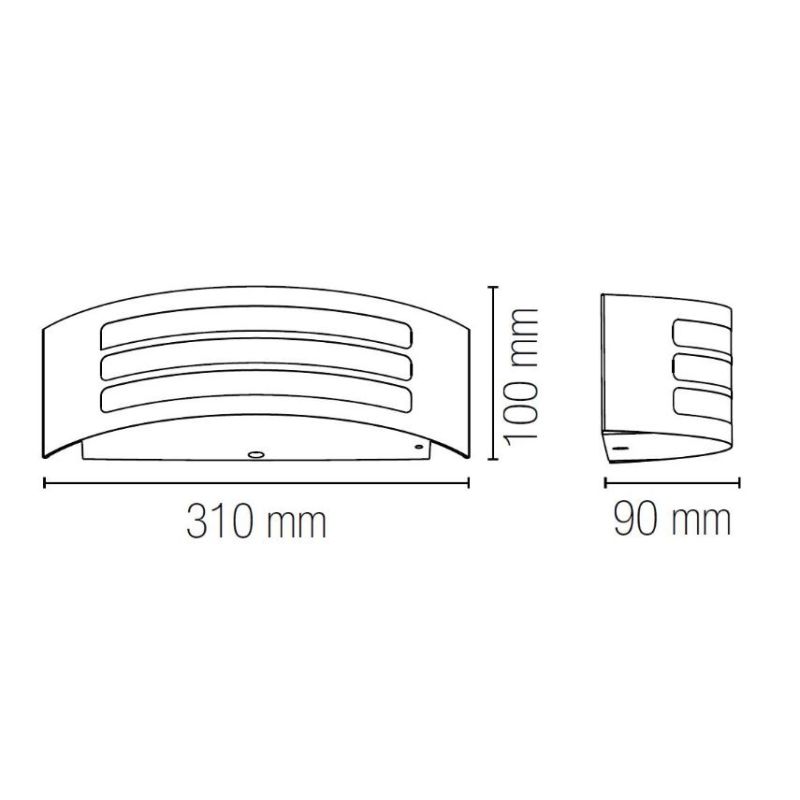 APPLIQUE DA ESTERNO CON GRIGLIA IP44 BIANCO,NERO E NICHEL LAMPADINA ATTACCO E27 DESIGN MODERNO