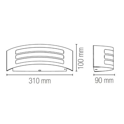 APPLIQUE DA ESTERNO CON GRIGLIA IP44 BIANCO,NERO E NICHEL LAMPADINA ATTACCO E27 DESIGN MODERNO