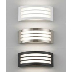 APPLIQUE DA ESTERNO CON GRIGLIA IP44 BIANCO,NERO E NICHEL LAMPADINA ATTACCO E27 DESIGN MODERNO