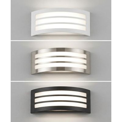 APPLIQUE DA ESTERNO CON GRIGLIA IP44 BIANCO,NERO E NICHEL LAMPADINA ATTACCO E27 DESIGN MODERNO