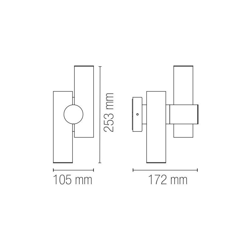 REVERSE APPLIQUE DA ESTERNO CON LUCE ORIENTABILE LED 7,5W LUCE 4000K IP44 ANTRACITE DESIGN MODERNO