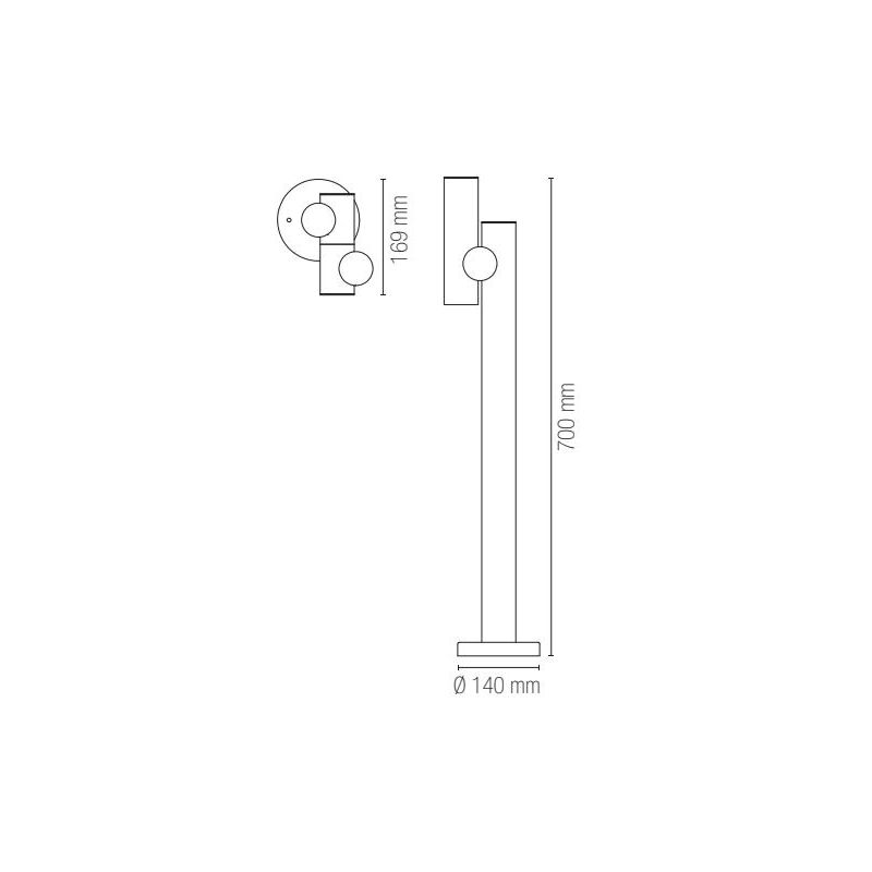 LAMPIONCINO DA GIARDINO CON LUCE ORIENTABILE LED 5,3W LUCE 4000K IP44 ANTRACITE DESIGN MODERNO