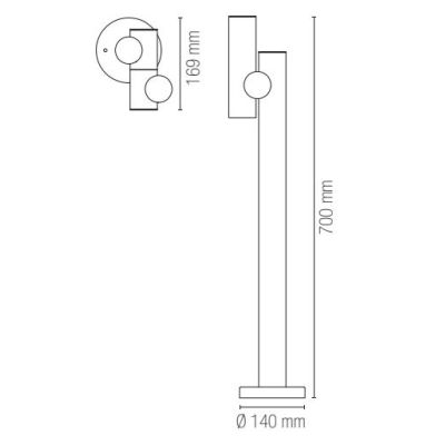 LAMPIONCINO DA GIARDINO CON LUCE ORIENTABILE LED 5,3W LUCE 4000K IP44 ANTRACITE DESIGN MODERNO
