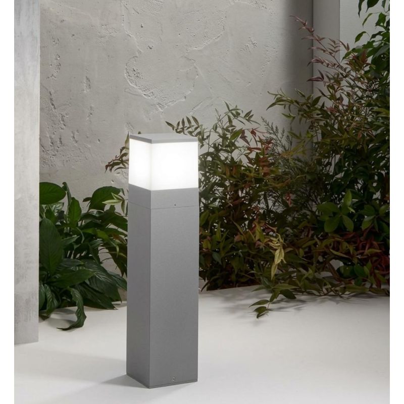 BOOSTER PALETTO DA GIARDINO H60 CM IP54 IN METALLO FINITURA SILVER LAMPADINA ATTACCO E27 MODERNO