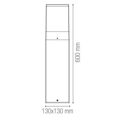 BOOSTER PALETTO DA GIARDINO H60 CM IP54 IN METALLO FINITURA SILVER LAMPADINA ATTACCO E27 MODERNO