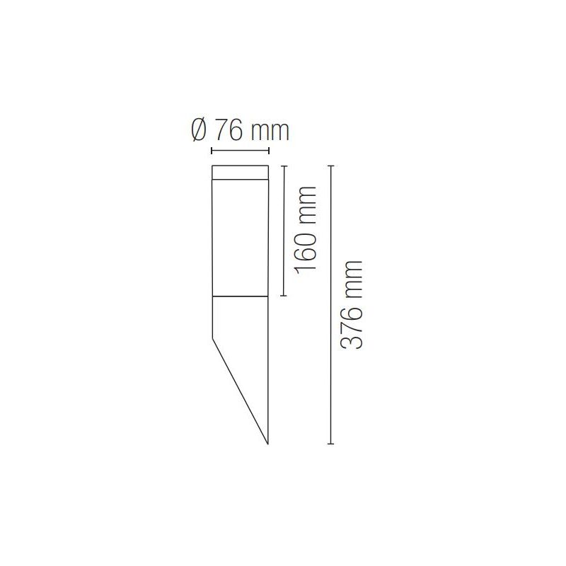 TOKYO APPLIQUE TUBOLARE INCLINATA DA ESTERNO IP44 IN ACCIAIO INOX 4 COLORI LAMPADINA ATTACCO E27 MODERNA