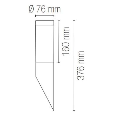 TOKYO APPLIQUE TUBOLARE INCLINATA DA ESTERNO IP44 IN ACCIAIO INOX 4 COLORI LAMPADINA ATTACCO E27 MODERNA