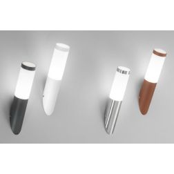 TOKYO APPLIQUE TUBOLARE INCLINATA DA ESTERNO IP44 IN ACCIAIO INOX 4 COLORI LAMPADINA ATTACCO E27 MODERNA
