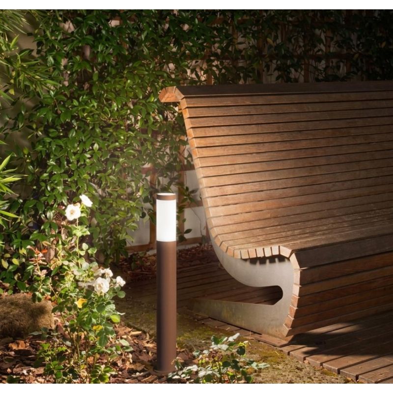 PALO DA GIARDINO 3 MISURE IP44 IN ACCIAIO INOX 4 FINITURE COLORE CON LAMPADINA ATTACCO E27 DESIGN MODERNO