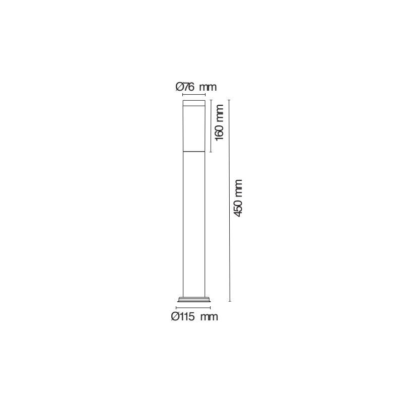 PALO DA GIARDINO 3 MISURE IP44 IN ACCIAIO INOX 4 FINITURE COLORE CON LAMPADINA ATTACCO E27 DESIGN MODERNO