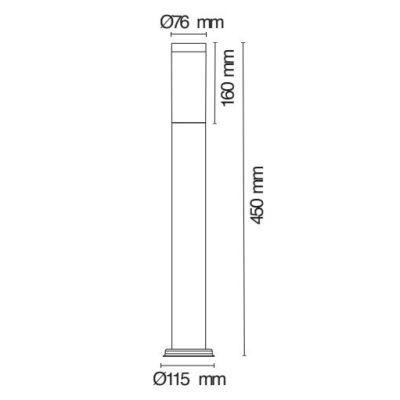 PALO DA GIARDINO 3 MISURE IP44 IN ACCIAIO INOX 4 FINITURE COLORE CON LAMPADINA ATTACCO E27 DESIGN MODERNO