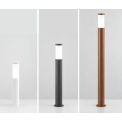 PALO DA GIARDINO 3 MISURE IP44 IN ACCIAIO INOX 4 FINITURE COLORE CON LAMPADINA ATTACCO E27 DESIGN MODERNO