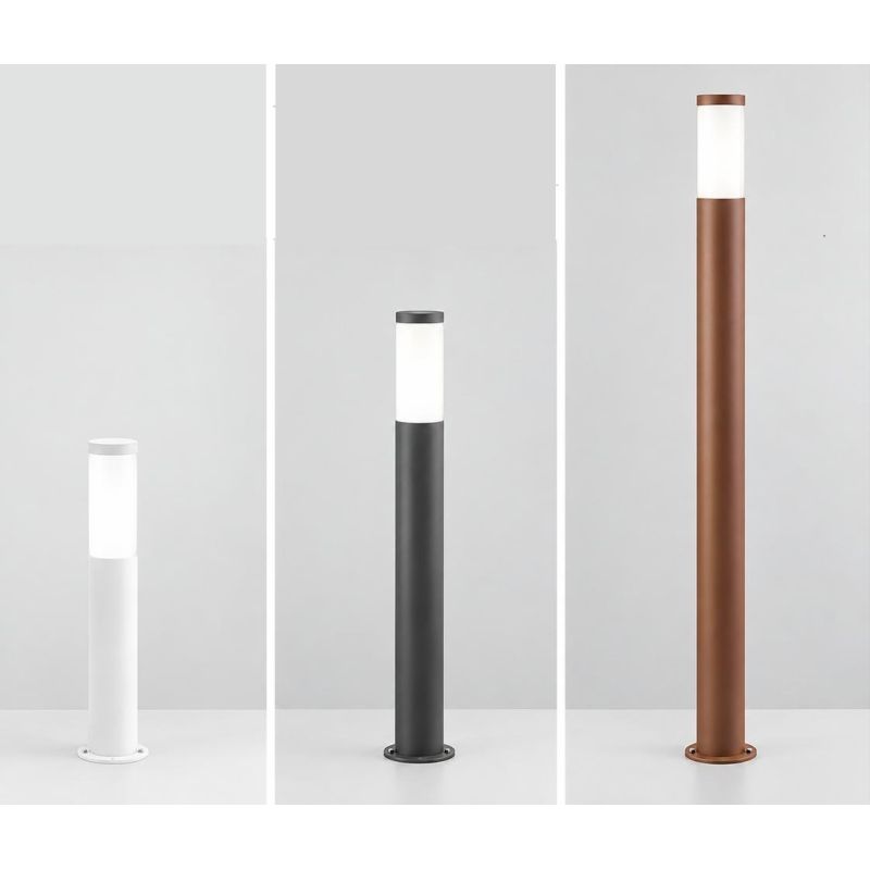 PALO DA GIARDINO 3 MISURE IP44 IN ACCIAIO INOX 4 FINITURE COLORE CON LAMPADINA ATTACCO E27 DESIGN MODERNO