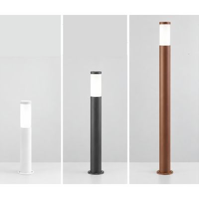 PALO DA GIARDINO 3 MISURE IP44 IN ACCIAIO INOX 4 FINITURE COLORE CON LAMPADINA ATTACCO E27 DESIGN MODERNO