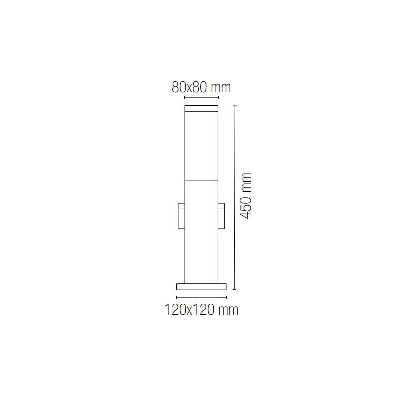 STATION PALO DA ESTERNO H45 CM CON PRESE SCHUKO IP44 IN ACCIAIO FINITURA ANTRACITE DESIGN MODERNO