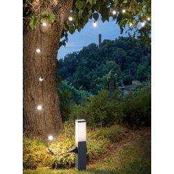 STATION PALO DA ESTERNO H45 CM CON PRESE SCHUKO IP44 IN ACCIAIO FINITURA ANTRACITE DESIGN MODERNO 2