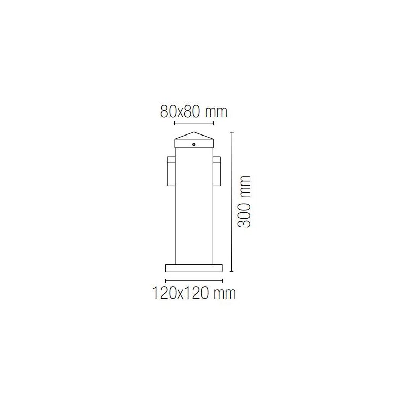 COLONNINA DA ESTERNO 2 ATTACCHI SCHUKO IP44 IN ACCIAIO FINITURA  ANTRACITE H30