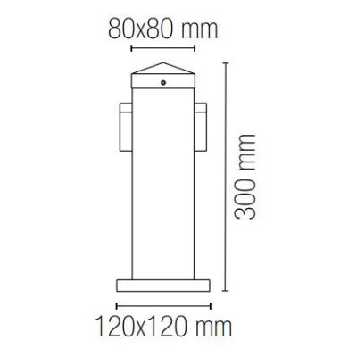COLONNINA DA ESTERNO 2 ATTACCHI SCHUKO IP44 IN ACCIAIO FINITURA  ANTRACITE H30