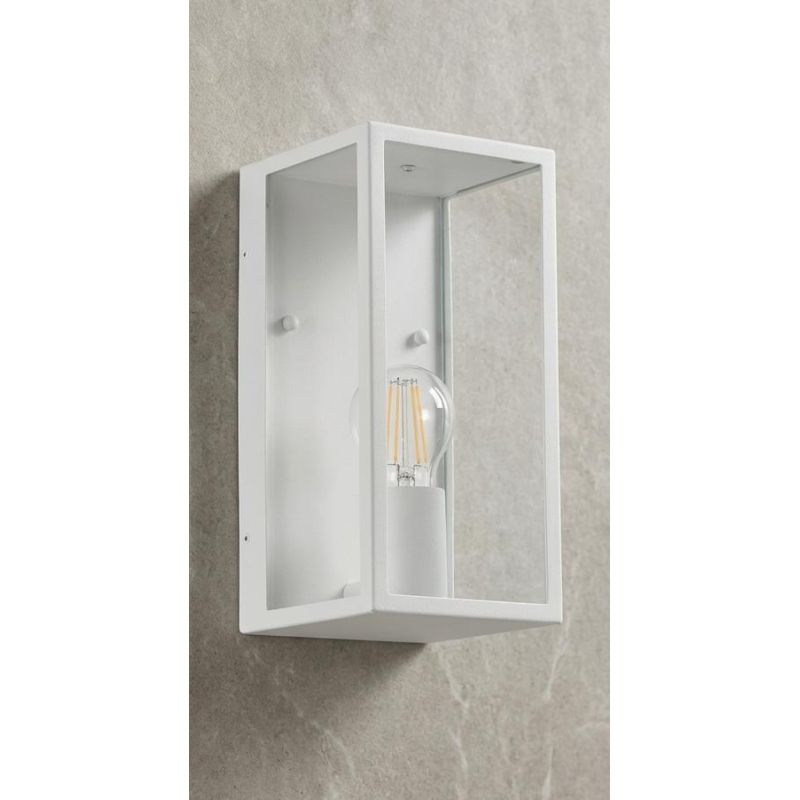 MIRAGE APPLIQUE LANTERNA DA ESTERNO IP44 IN METALLO ANTRACITE O BIANCO DIFFUSORI IN VETRO LAMPADINA ATTACCO E27