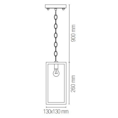 SOSPENSIONE RETTANGOLARE DA ESTERNO IP44 IN METALLO ANTRACITE O BIANCO DIFFUSORI IN VETRO LAMPADINA ATTACCO E27