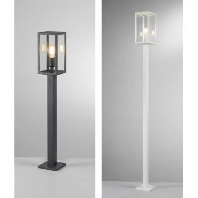LAMPIONE DA GIARDINO 2 MISURE IP44 IN METALLO ANTRACITE O BIANCO DIFFUSORI IN VETRO LAMPADINA ATTACCO E27