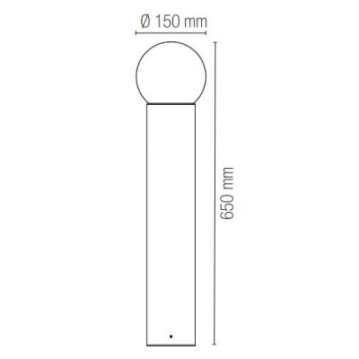 SKITTLE LAMPIONE DA GIARDINO 2 MISURE IP54 IN ALLUMINIO ANTRACITE DIFFUSORE A SFERA IN PC LAMPADINA ATTACCO E27