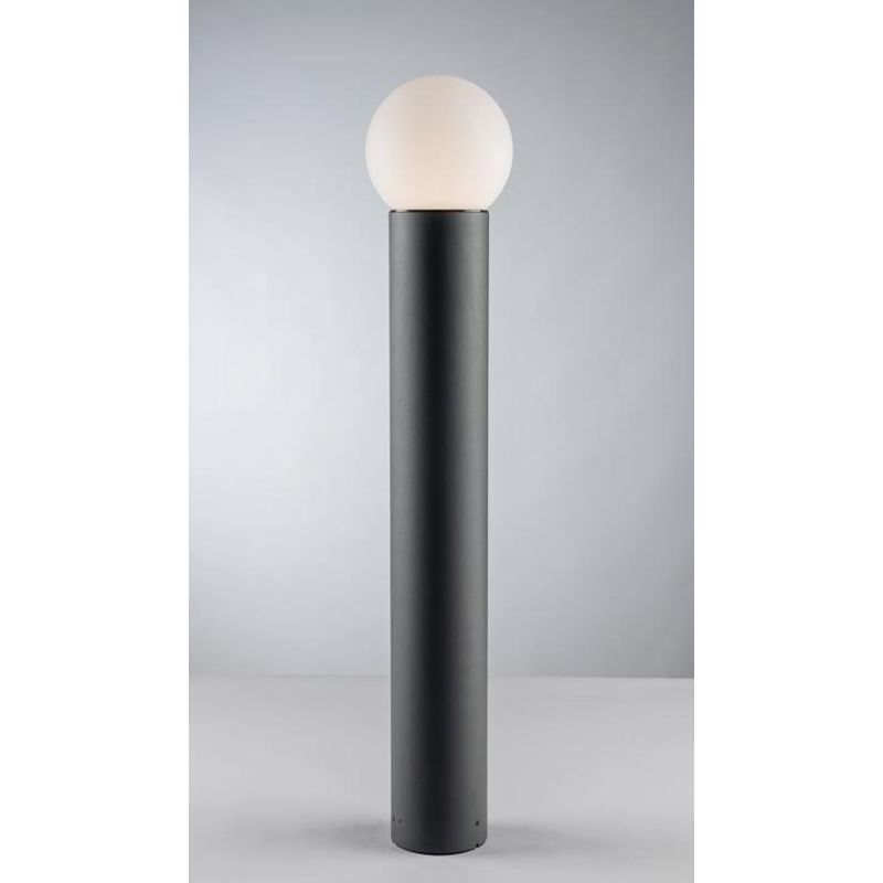 SKITTLE LAMPIONE DA GIARDINO 2 MISURE IP54 IN ALLUMINIO ANTRACITE DIFFUSORE A SFERA IN PC LAMPADINA ATTACCO E27