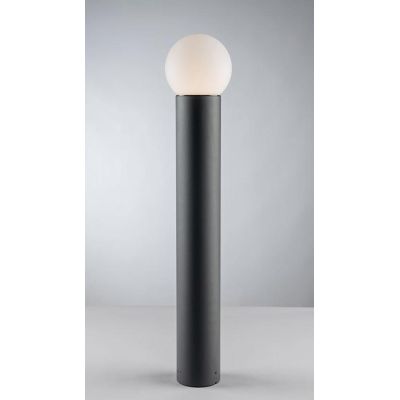 SKITTLE LAMPIONE DA GIARDINO 2 MISURE IP54 IN ALLUMINIO ANTRACITE DIFFUSORE A SFERA IN PC LAMPADINA ATTACCO E27