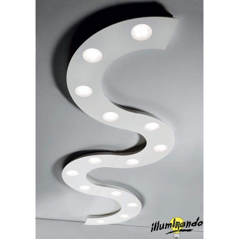 UFO APPLIQUE PLAFONIERA 4 LUCI IN METALLO BIANCO O SABBIA CON LAMPADINE GX53 LED COMPONIBILE Illuminando - Cristalensi Shop Onli
