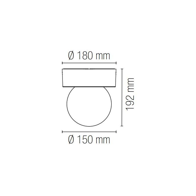 PLAFONIERA A SFERA 15 CM DA ESTERNO IP54 IN ALLUMINIO ANTRACITE LAMPADINA ATTACCO E27 DESIGN MODERNO