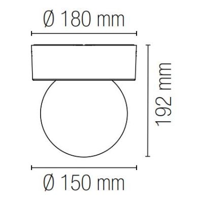 PLAFONIERA A SFERA 15 CM DA ESTERNO IP54 IN ALLUMINIO ANTRACITE LAMPADINA ATTACCO E27 DESIGN MODERNO