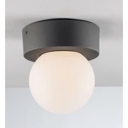 PLAFONIERA A SFERA 15 CM DA ESTERNO IP54 IN ALLUMINIO ANTRACITE LAMPADINA ATTACCO E27 DESIGN MODERNO 2